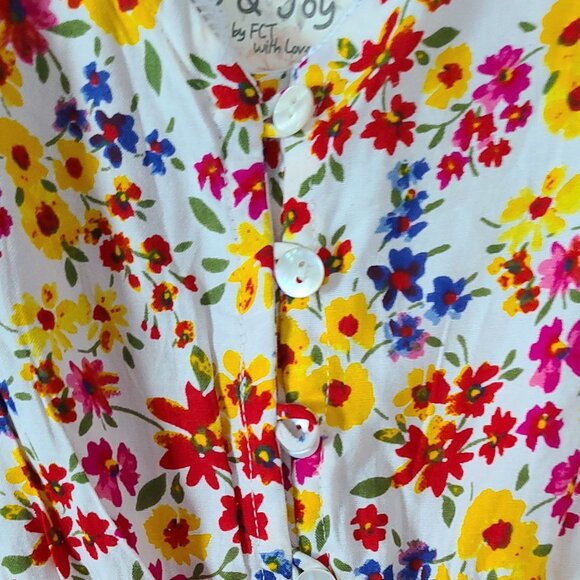 JOLIE & JOY BY FCT WITH LOVE FLORAL GIRLS SMOCKED ONE-PIECE DRESS SIZE XL 16 - Picture 4 of 11